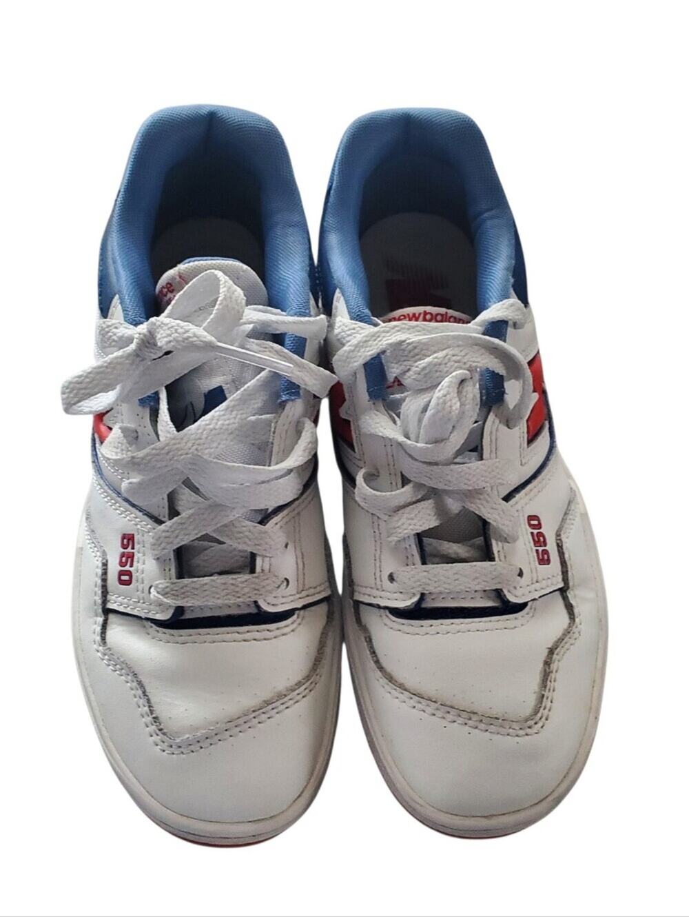 New Balance Kids White, Blue and Red 550 L Sneakers (EUR 35.5/US 3.5)